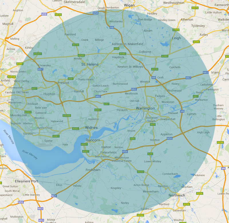 Map free delivery zone
